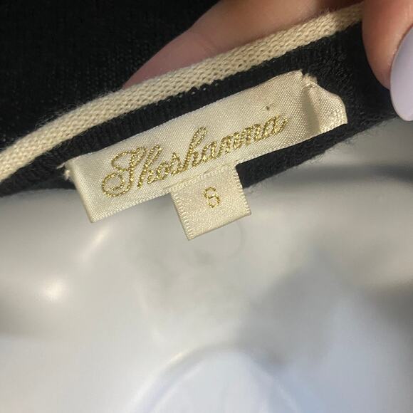 Shoshanna Lisette Long Sleeve Pleated Sweater Dress Black Wool Blend Sz S - Picture 8 of 10